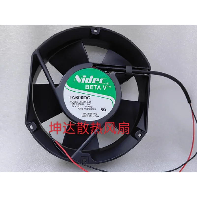 C for    NIDEC TA600DC A34314-51 DC24V 0.98A 2-Wire Inverter Cooling Fan