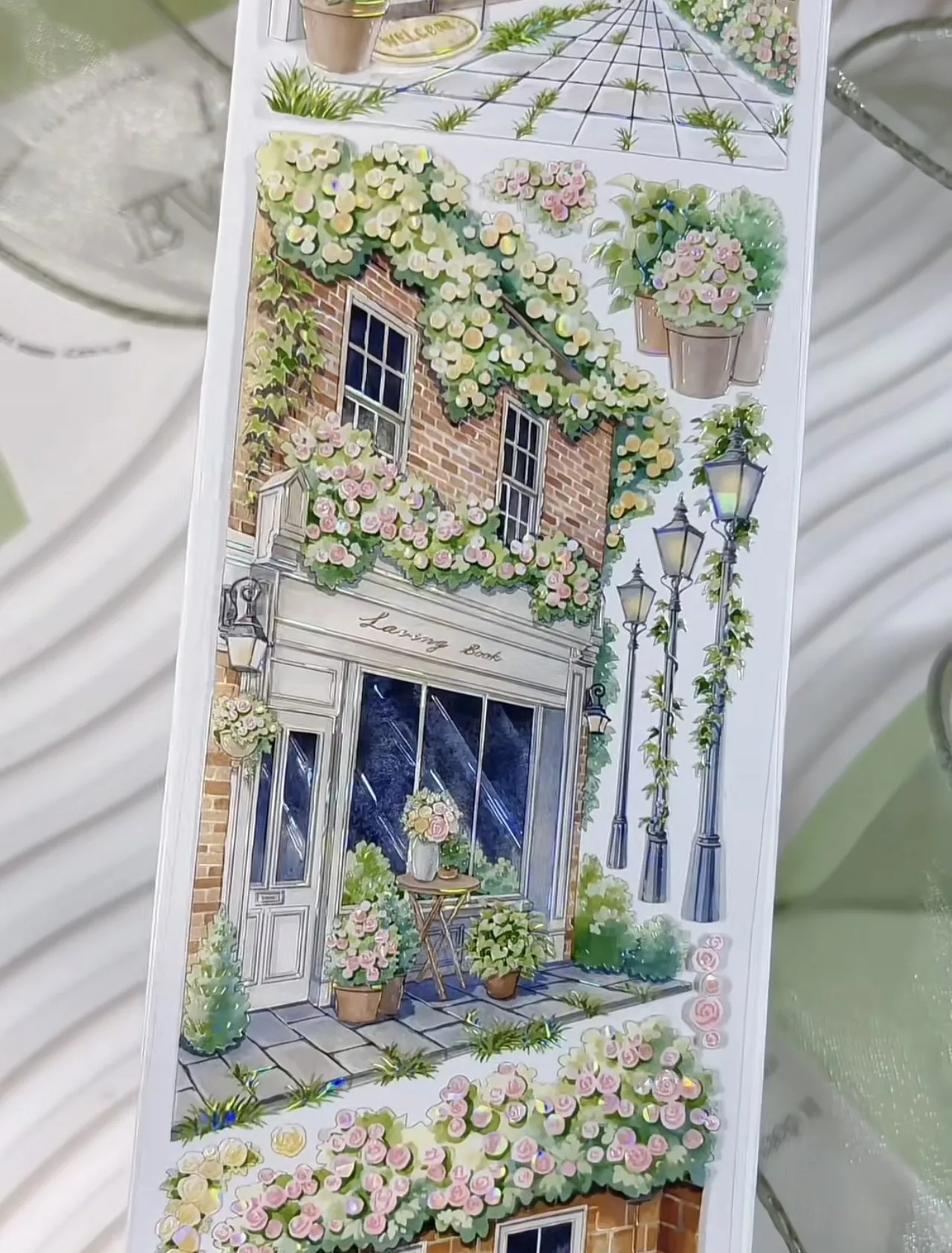 

1 loop washi pet tape sample [walking Baker Street] glacier journal club collage phone decoration European street view architect