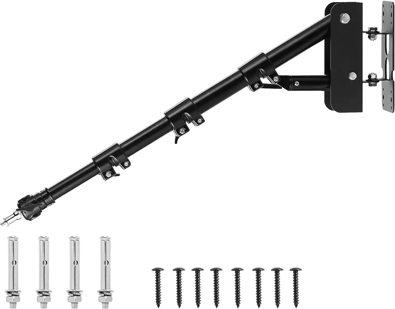 Selens Wall Mount Triangle Boom Arm 39.37inch/100cm Ring Light Mount Support 180° Rotation for Studio Video Light/Monolight