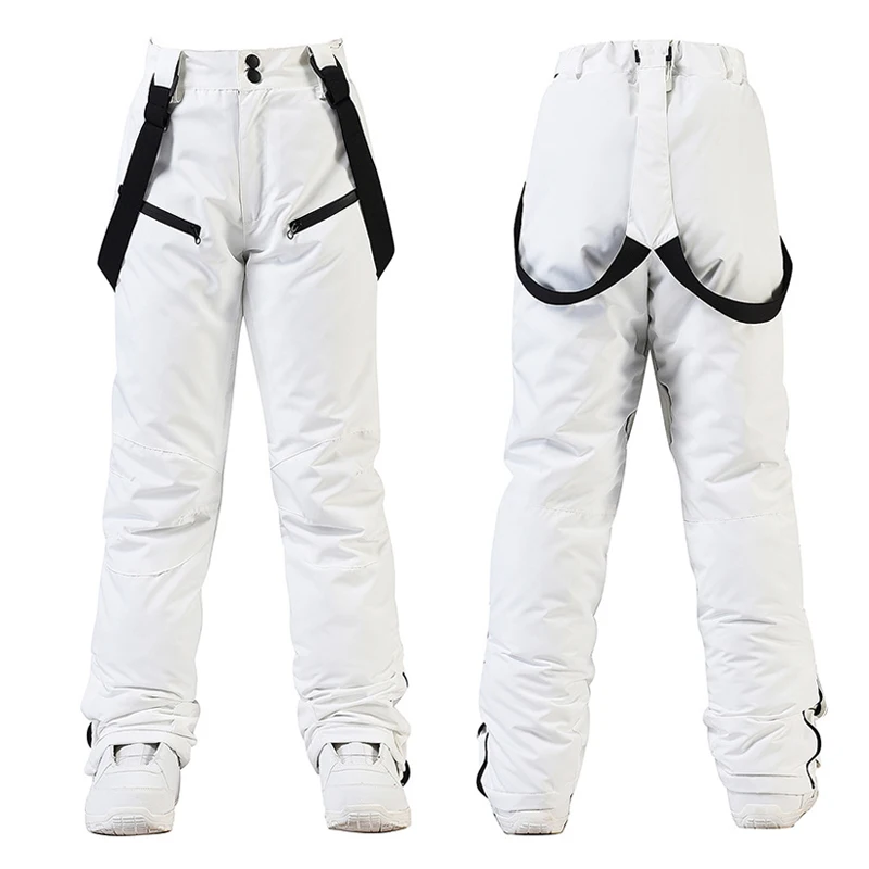 Pantalon de neige épais pour hommes et femmes, sangle respirante, coupe-vent, imperméable, sports de plein air, snowboard, ski, fjUnisex, hiver