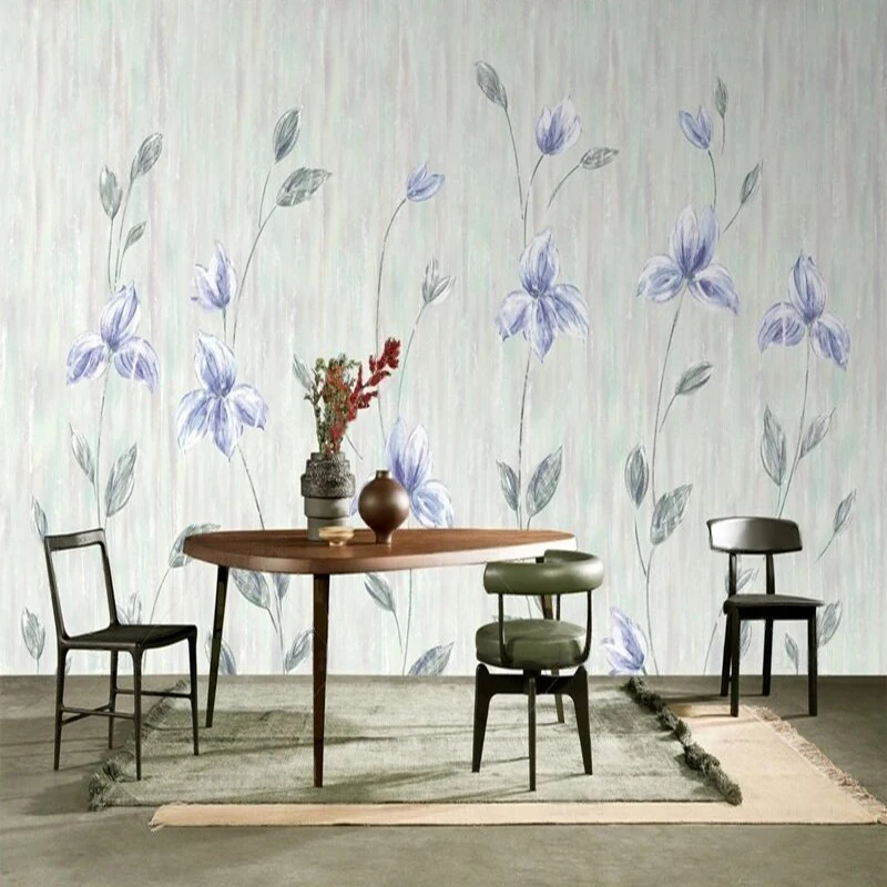 Simple creative fresh Chinese style elegant flower and bird pattern TV luxurious home decoration bedroom background wall