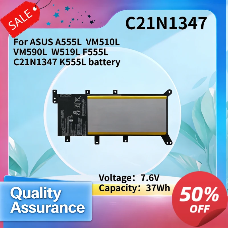3000mAh 7.6V Replacement Laptop Battery High Quality For ASUS C21N1347 A555L VM510L VM590L W519L F555L K555L