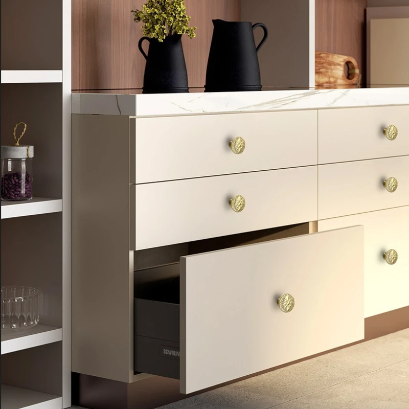 

Латунная цельная ручка-кнопка для мебели, винтажная, антикварная, легкая роскошная, для ящиков и дверец шкафов, с одним отверстием, фурнитура