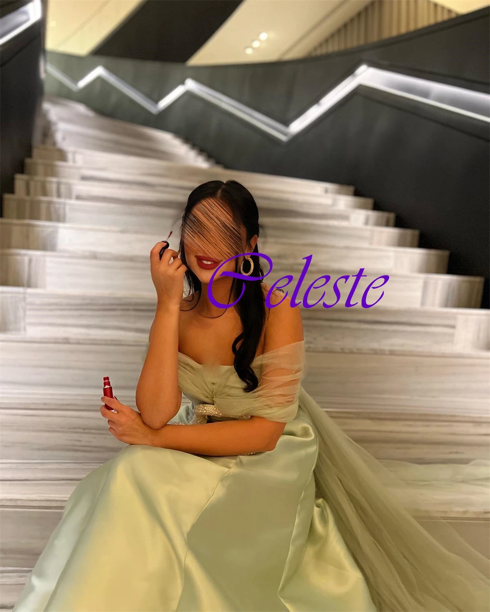 Customized Strapless Sleeveless Satin Ankle Length A-Line Evening Dress Exquisite Party Dresses Sparkly Special Occasion Gowns