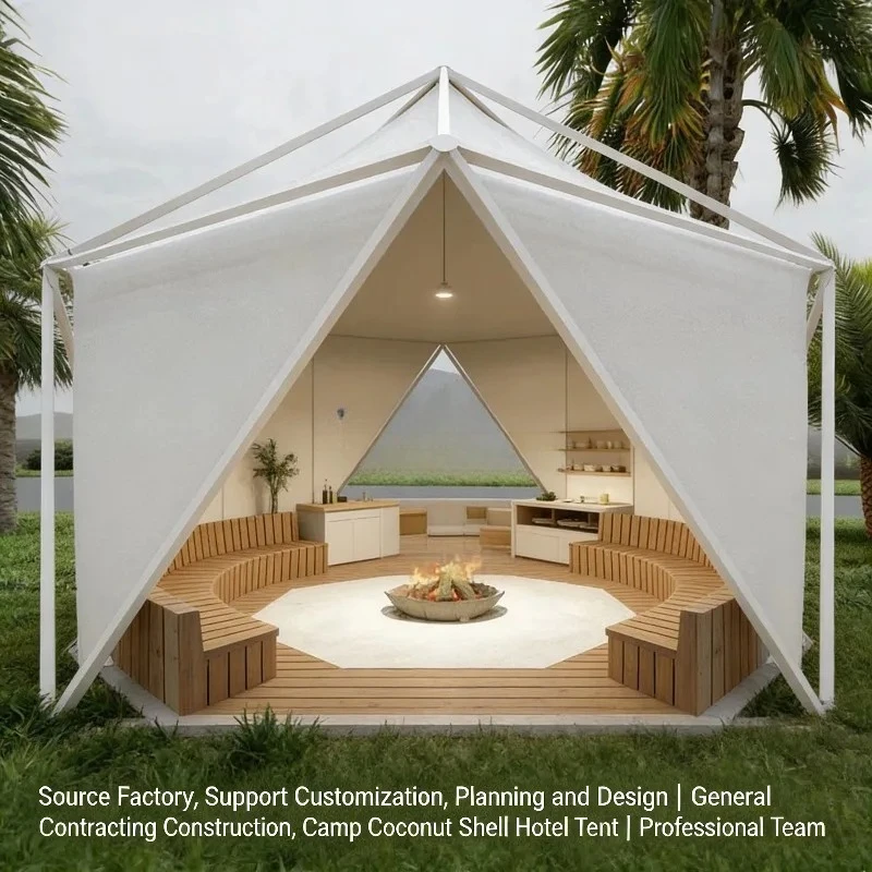 Professional Elegant Luxury  Waterproof  Inflatable Glamping Outdoor Dining Tent  For Hotel  Resort Restaurant Landscape Banquet