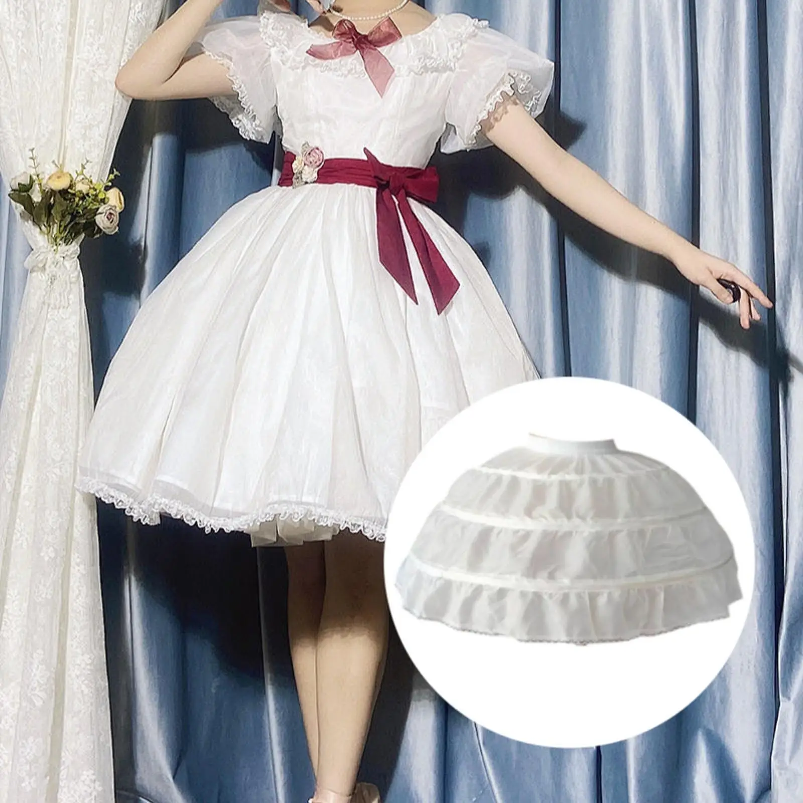 Hoops Petticoat Lolita Crinoline Skirt for Wedding Cosplay Party Stage Show