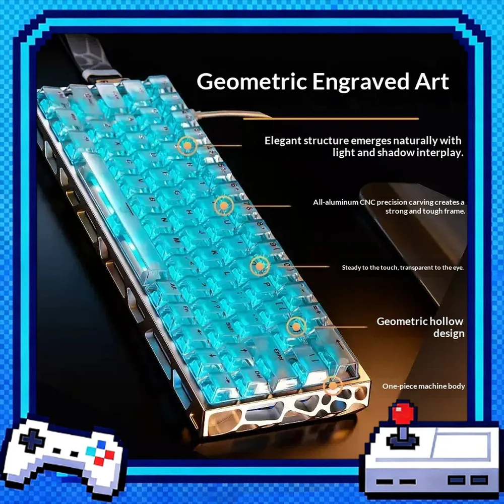 IROK MG63 Magnetic Switch Gaming Keyboard 63-Key CNC Aluminum 512K Polling Rapid Trigger RGB Wired