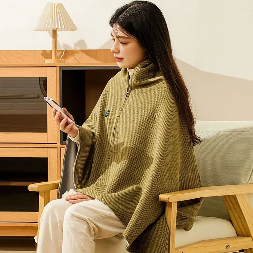 Fashion Wearable USB Electric Heated Blanket Washable Portable Warm Shawl 3 Heating Levels Heating Lap Blanket Household