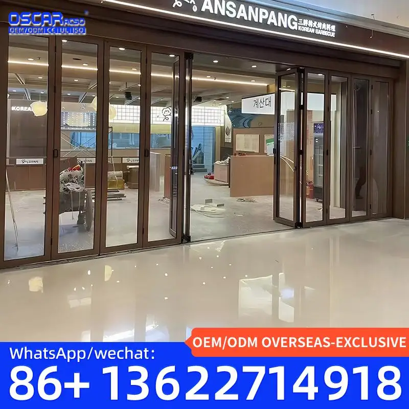 باب أكورديون عالي الوظائف قابل للتخصيص مثالي لمساحات المكتب في مصنع أوروبا باب قابل للطي #2