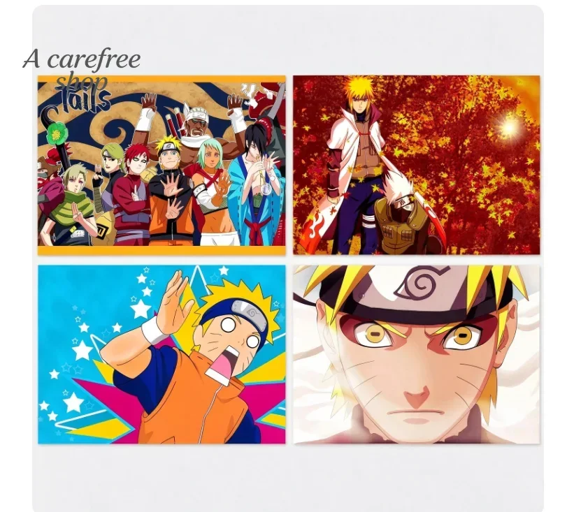 NARUTO Anime Poster Uzumaki Naruto Uchiha Sasuke Hatake Kakashi Canvas Painting Dorm Bedroom Internet Cafe Wall Decor Mural