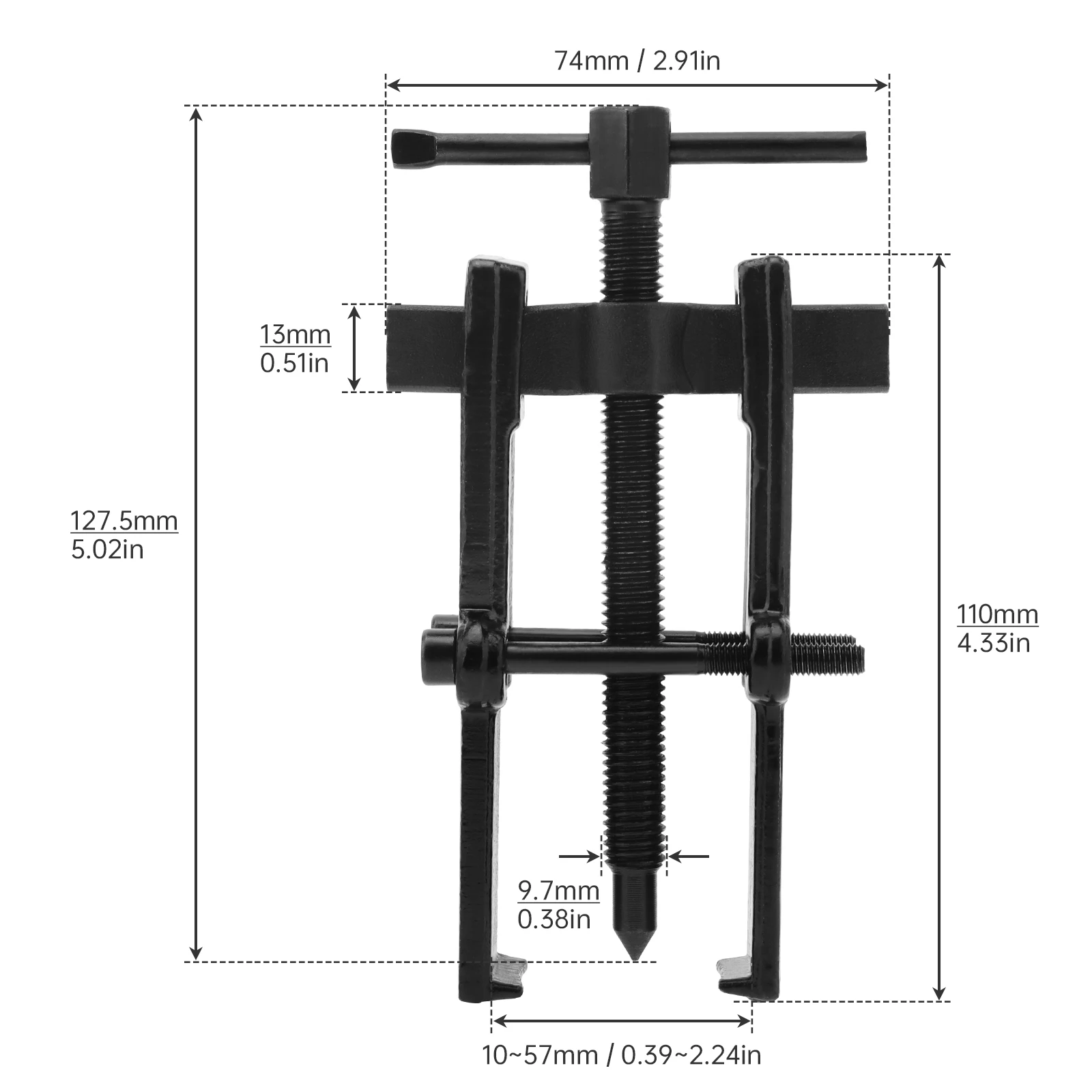 4 Inch Two-claw Adjustable Bearing Puller High Carbon Steel Pump Removing Tool Kit for Removal Bearing Gears Pulley Flywheel,