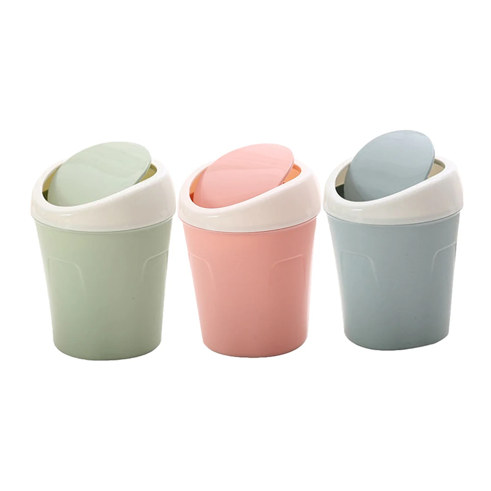 

3pcs Waste Container Desktop Can Trash Bin For Car Waste Container Compact Office Garbage Cans Household Trash Bin