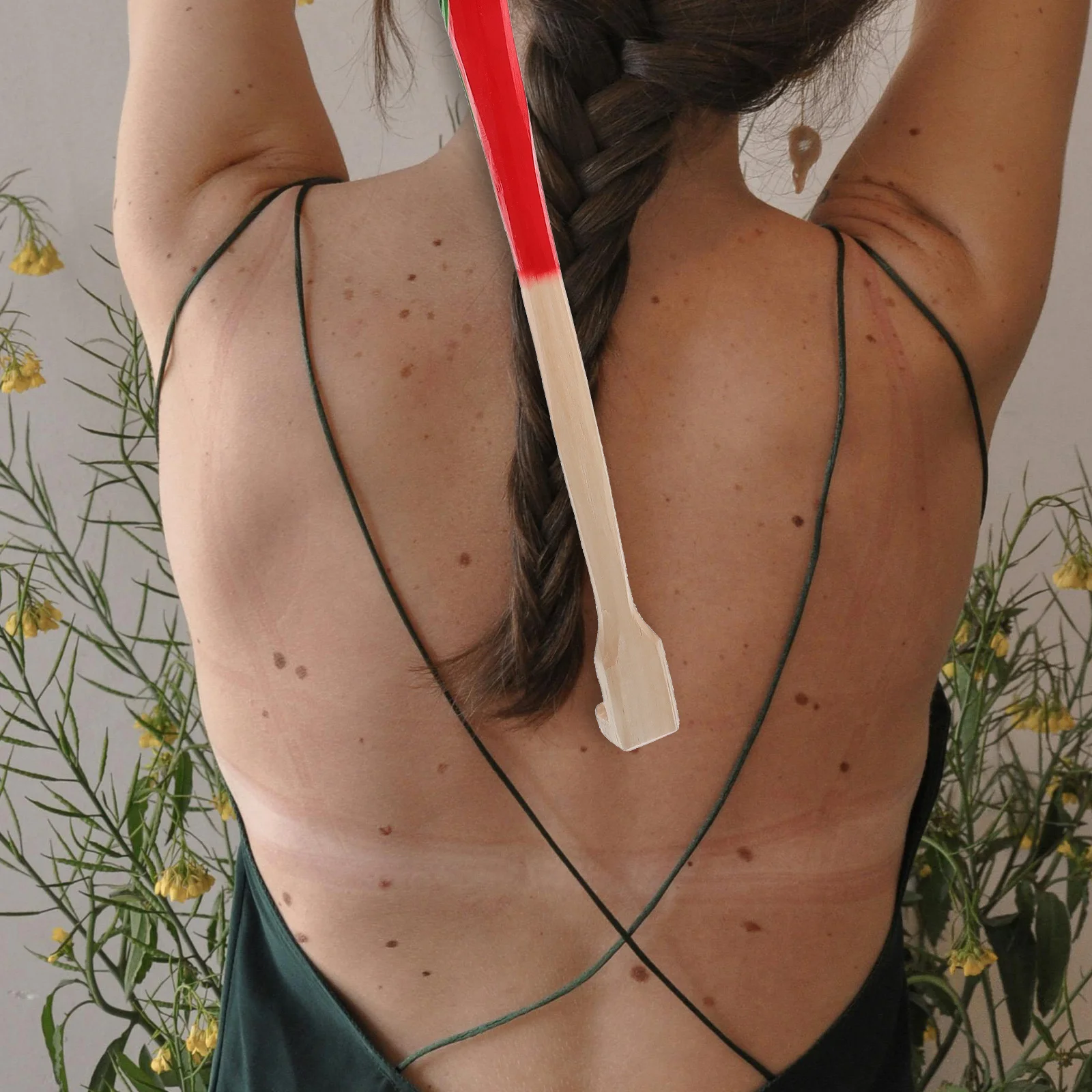 

1 шт., скребок для спины для мужчин и женщин, деревянный массажер для тела, регулируемая длинная ручка, портативный инструмент против зуда, для боли в спине