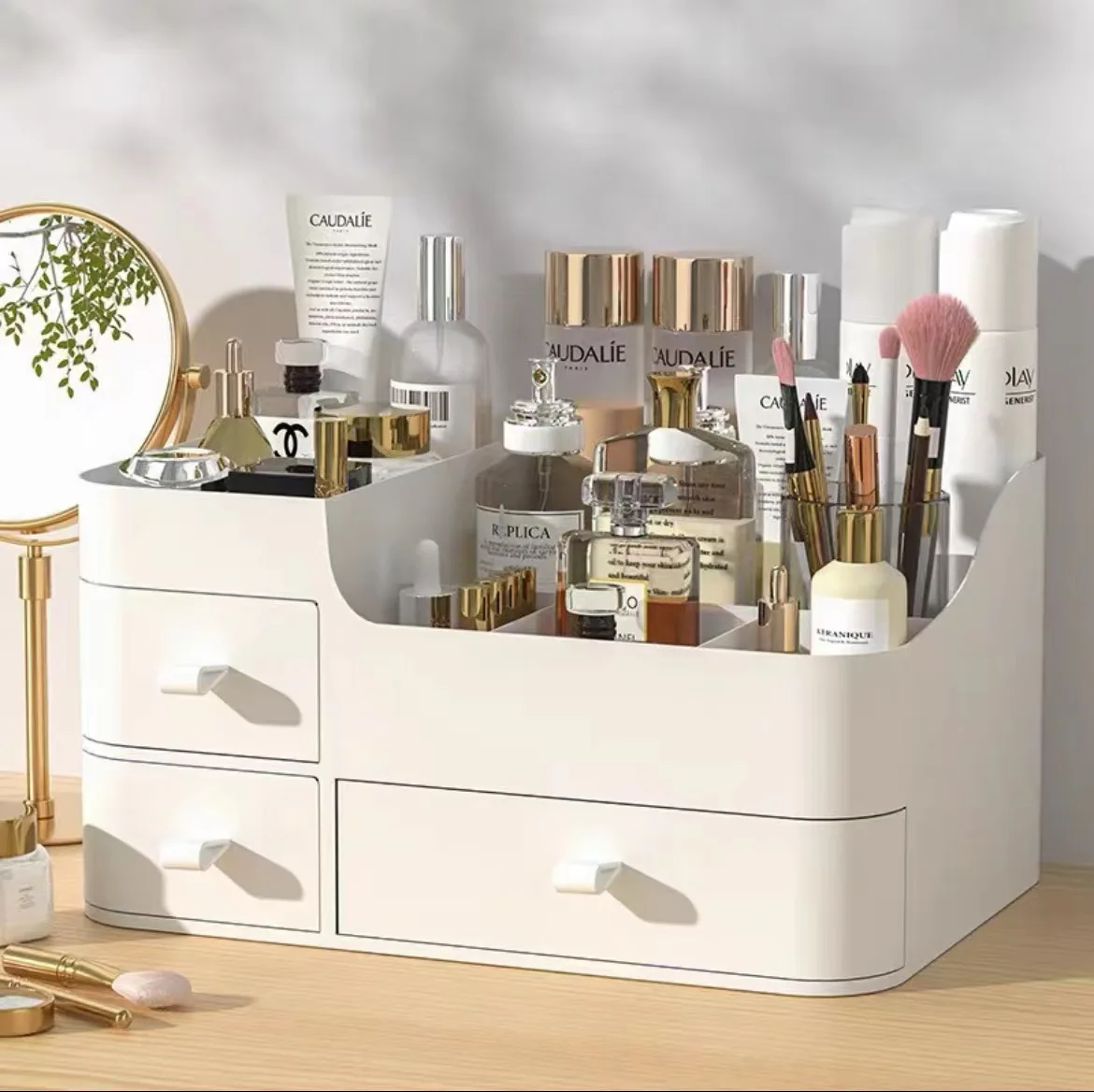 Cosmetics Storage Box Large Cleaning Skin Care Desk Dresser Plastic Makeup Brush Lipstick Shelf Drawer Type Sorting Box