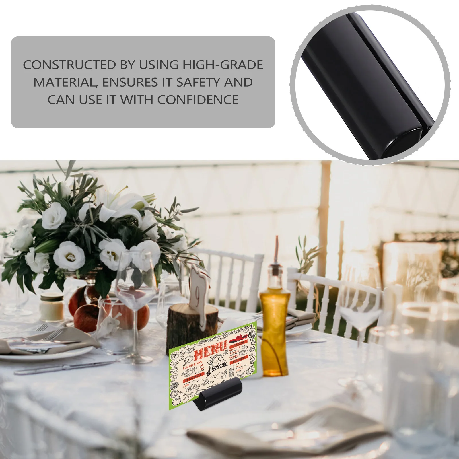 2Pcs Price Tag Holder Metal Label Rack Sturdy Easy Insert Price Clips for Trade Show Food Menu Advertising Display