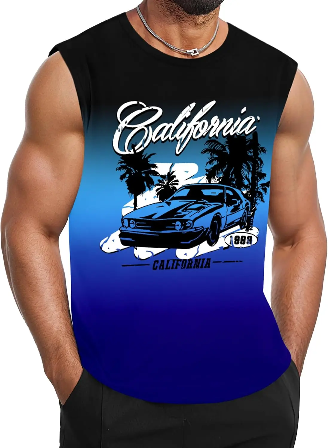 

Summer Casual Men's Sleeveless T-Shirt 3D Print Vintage Car Pattern Travel Holiday Tees Loose Daily Leisure Sport Breathable Top