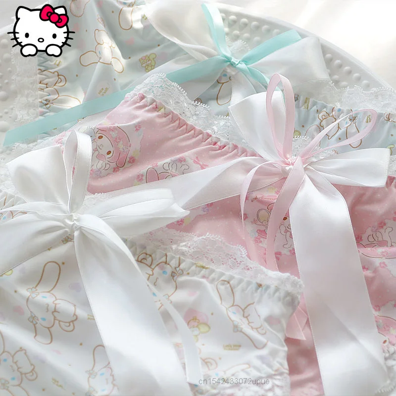 InjLace-Culotte douce avec grand nœud pour femme, sous-vêtement charmant, doux, lisse, sexy, Sanurgente Cinnamoroll, taille moyenne, Y2K