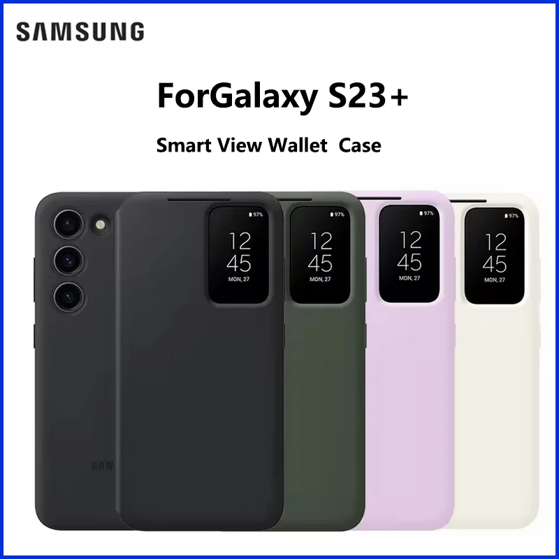 Funda Cartera Original para Samsung Galaxy S23+ Smart View, Funda S23plus S-View, EF-ZS916
