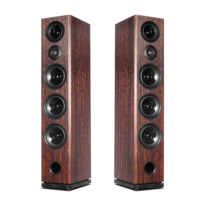 

High-end Tower Level 2.0 Front Speaker Living Room Three Frequency Passive HiFi Floor Type Home Stereo Wooden Speaker