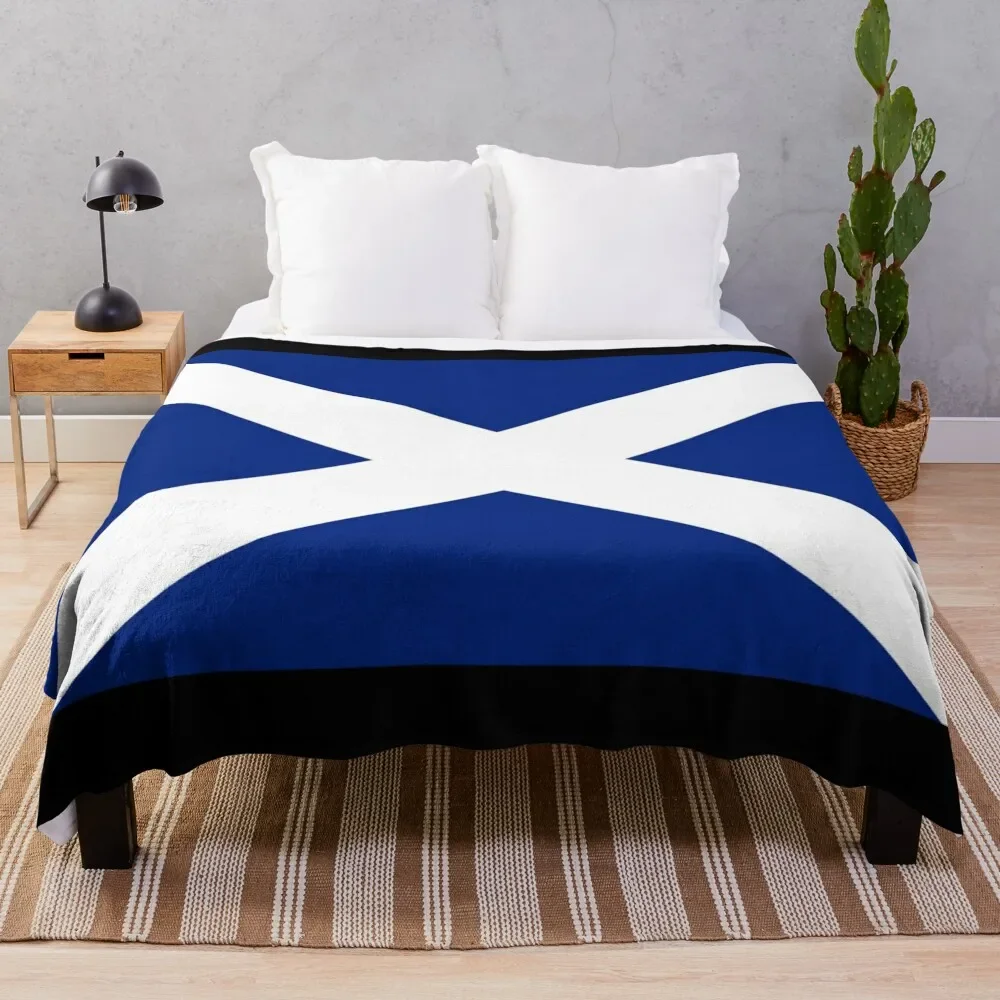 BIG St Andrew's Cross - Scottish Flag T-Shirt Bedspread Duvet Throw Blanket Luxury St Summer Flannels Extra Large Throw Blankets