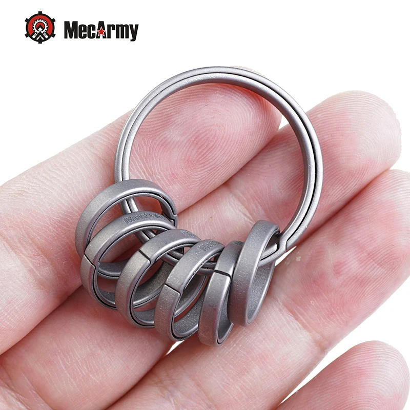 MecArmy CH7 Titanium Keyring Kit 7pcs keyring  TC4 Titanium Material Antirust Key ring Carabiner