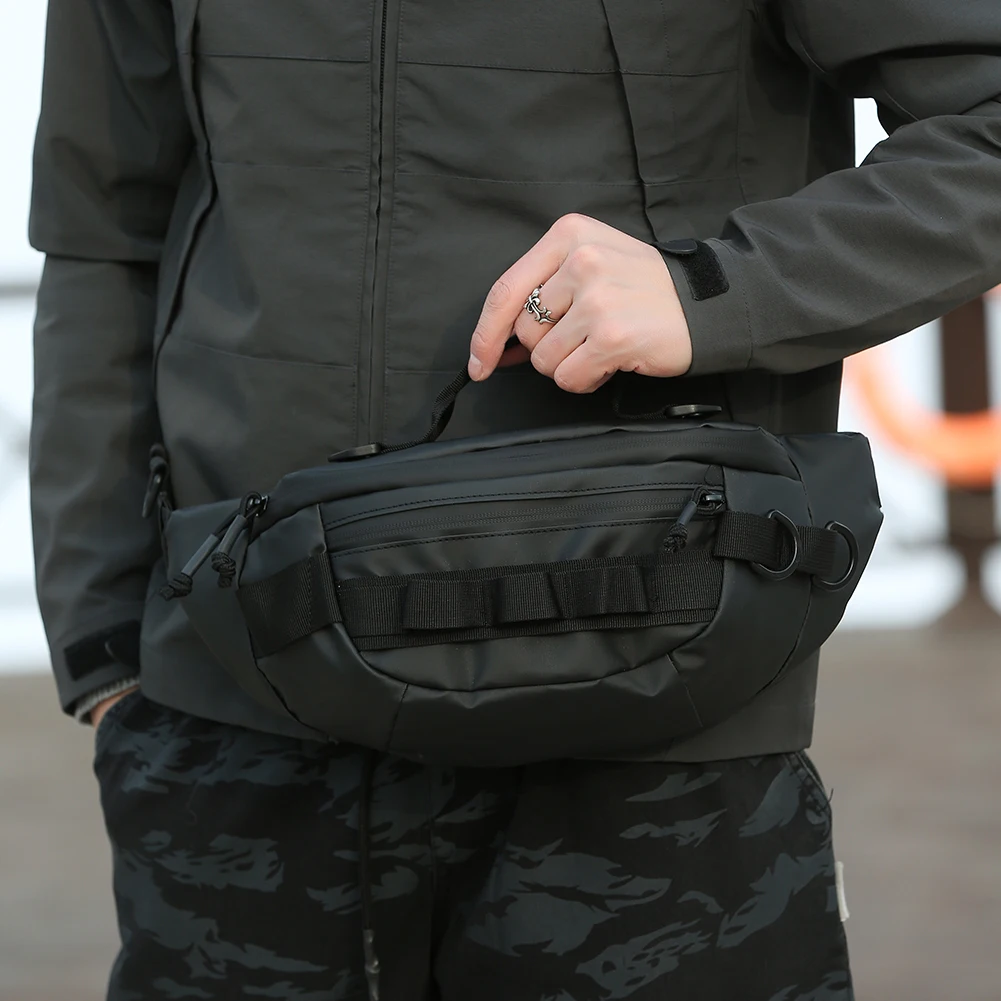 Men Fishing Waist Pack Waterproof TACTICAL Fanny Pack Multifunctional Anti-Theft Fishing Tackle Bag for Outdoor Camping