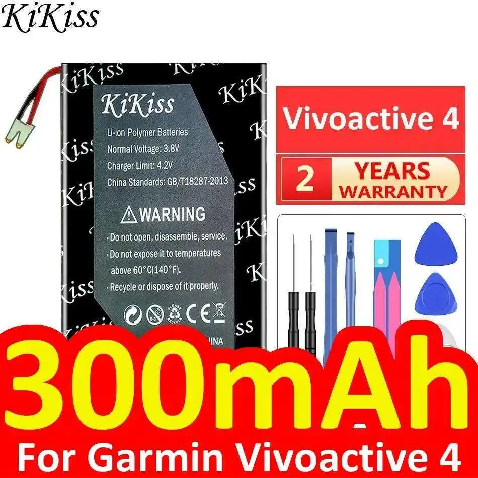 

For Garmin Vivoactive 4 Good Low-Temperature Performance 300Mah Watch Battery Stable