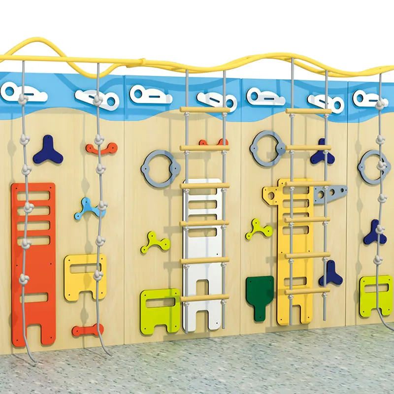 Colorful Wooden Climbing Frame, Kids Indoor Play Equipment, Climb Playset Toy Fun Activity Adventure Exercise Gym Playroom