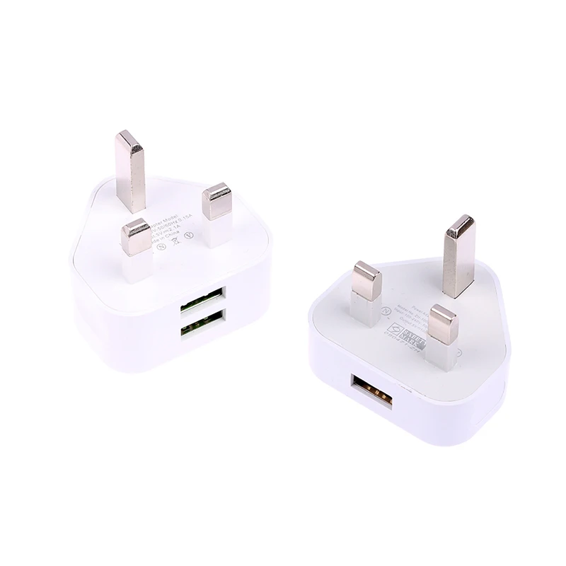 

Universal UK Plug 3 Pin Wall Charger Adapter With 1/2 USB Ports Charging For Iphone 11 For Samsung/Huawei Charging Charger
