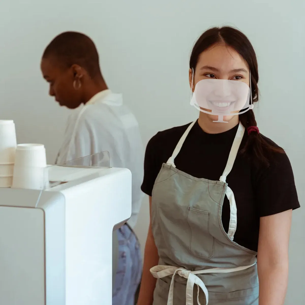 

10Pcs Anti Fog Mouth Mask Clear Reusable Face Shield for Food Service Workers in Restaurants Hotels Kitchens Hygienic Safety