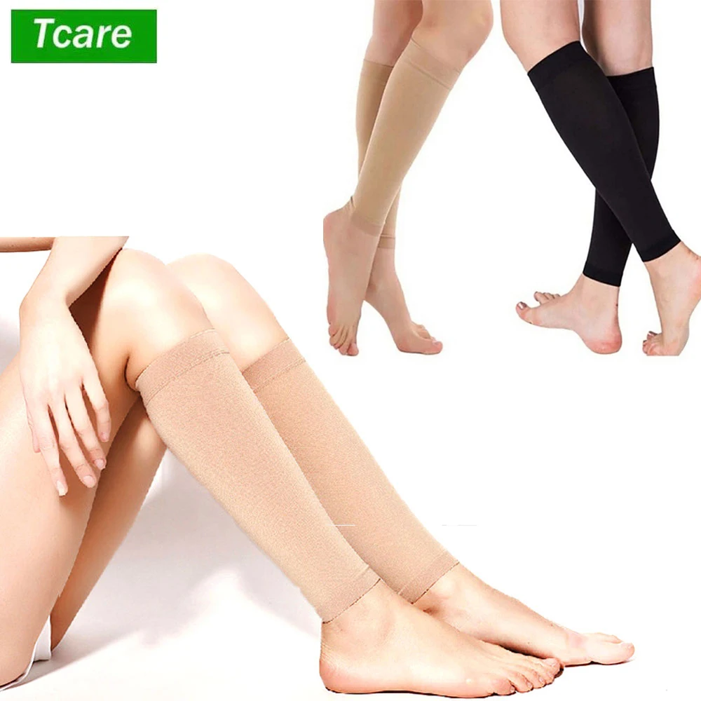 Tcare Unisex Medical Secondary Compression Socks Pressure Medical Quality Knee High Support Sleeve 30-40mmhg Calf Pain Relief