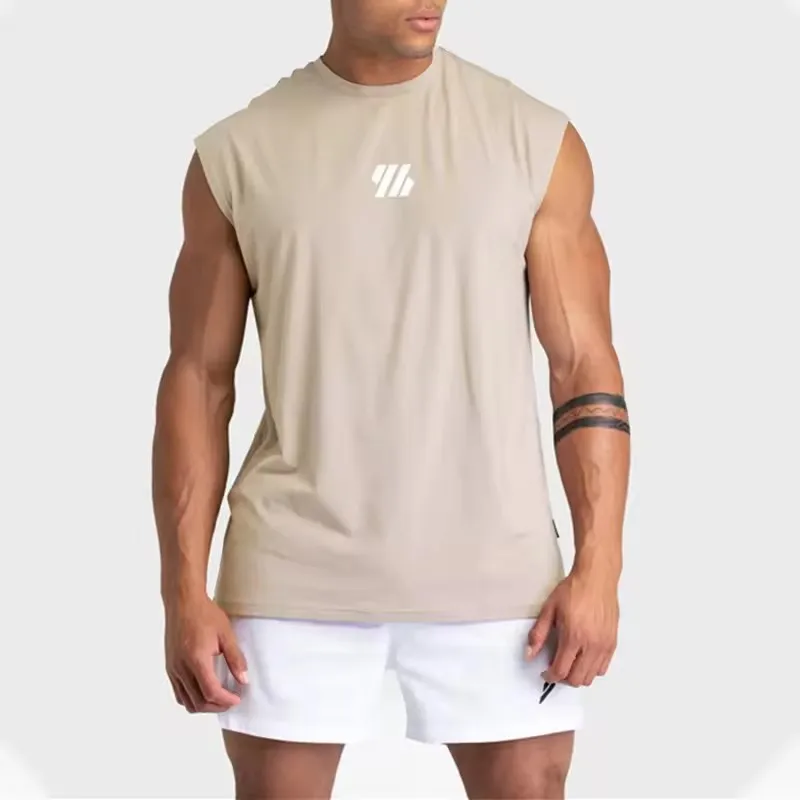 2025 Letnia nowa kamizelka na siłownię Mężczyźni szerokie ramię Bez rękawów Sportowy Tank Top szybkoschnący siatkowy T-shirt Fitness Running Tank Top mężczyźni topy