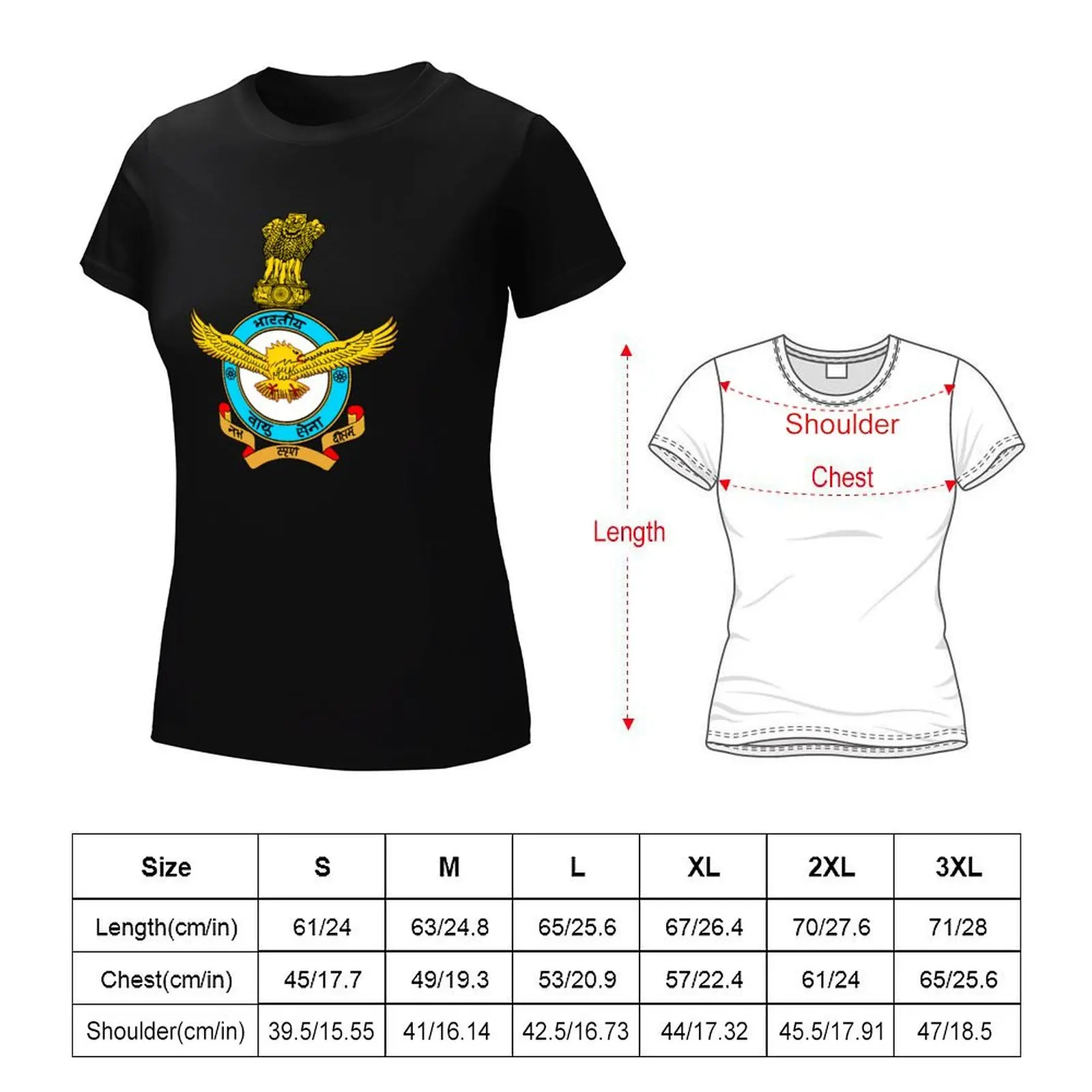 INDIA AIR FORCE IAF BADGE T-shirt cute clothes funny animal print shirt for girls black t-shirts for Women