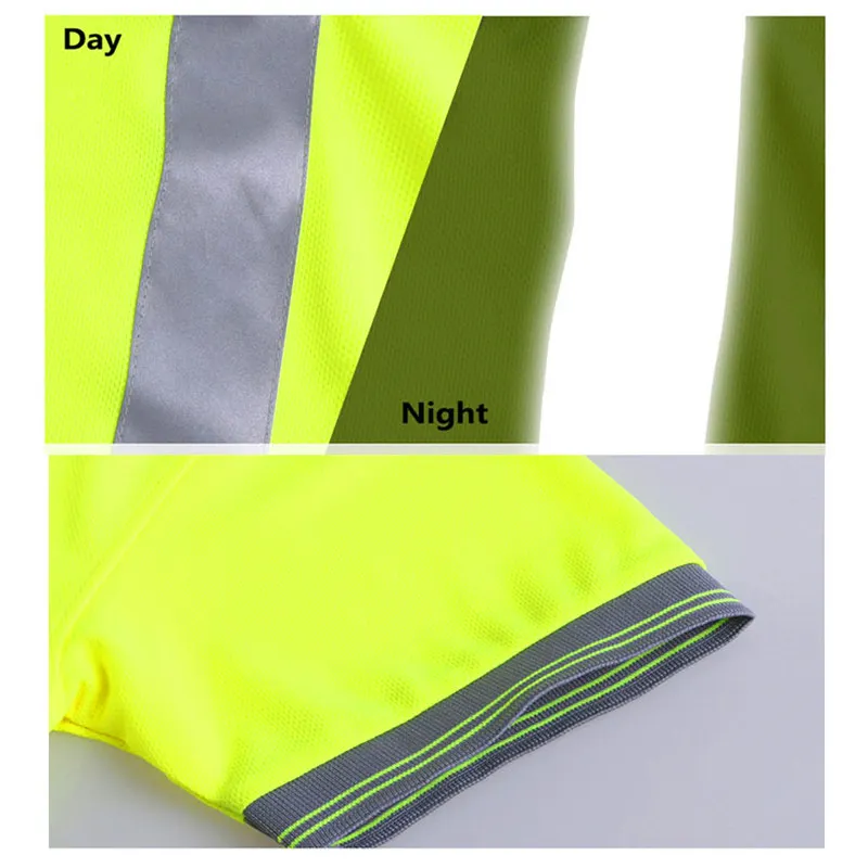 Men Shirts Night Work Reflective Workwear Short Sleeve Quick Dry Work Clothes for Men Breathable T-shirt High Visibility Tops