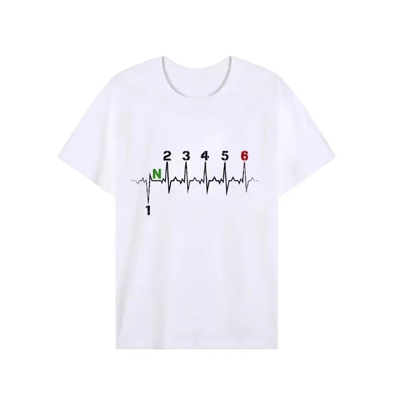 جديد الرجال تي شيرت معدات الدرجات النارية التحول 1n23456 نبضات القلب Ekg نبض طباعة تي شيرت الرجال تي شيرت التي شيرت قصيرة الأكمام تي شيرت