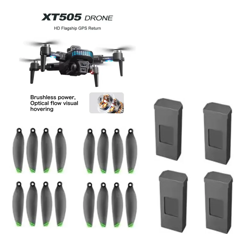 XT505 GPS RC Drone Battery 3.7V 2000MAH battery USB propeller for XT505 GPS Drone S8S Dron Battery Blades XT505 RC Dron Toys