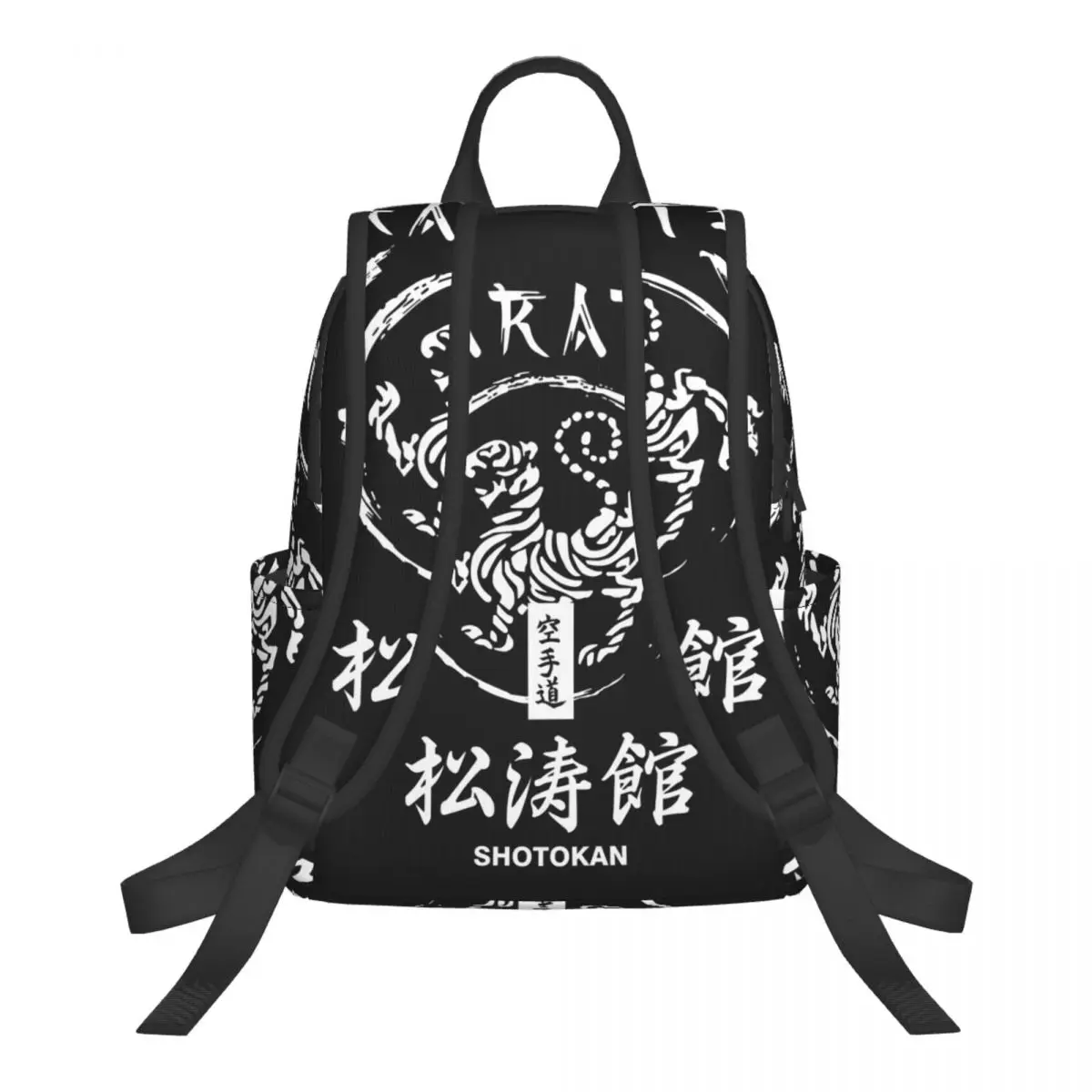 Shotokan Karate Symbol And Kanji White Text Student Backpack School Bag Hiking Travel Daypack Men Women Bookbag Shoulder Bags