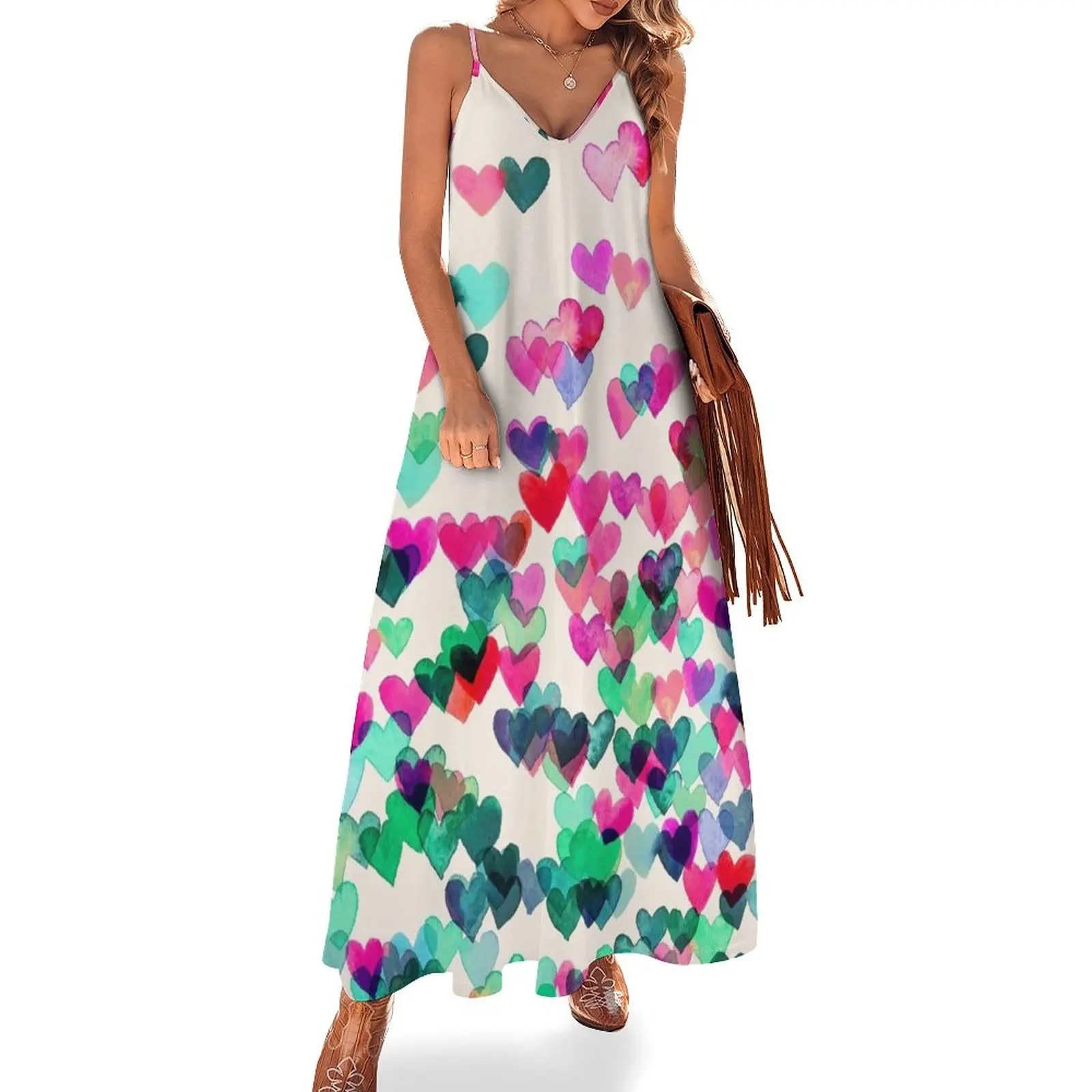 

Heart Connections II - watercolor painting (color variation) Sleeveless Dress elegant women's dresses sale clothes Women's dress