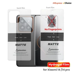 2pcs Hydrogel Film for Xiaomi 14 Pro 13 Ultra 13T 12 Lite 12T Matte Screen Protector for Redmi Note 13 Pro+ Back Protective Film