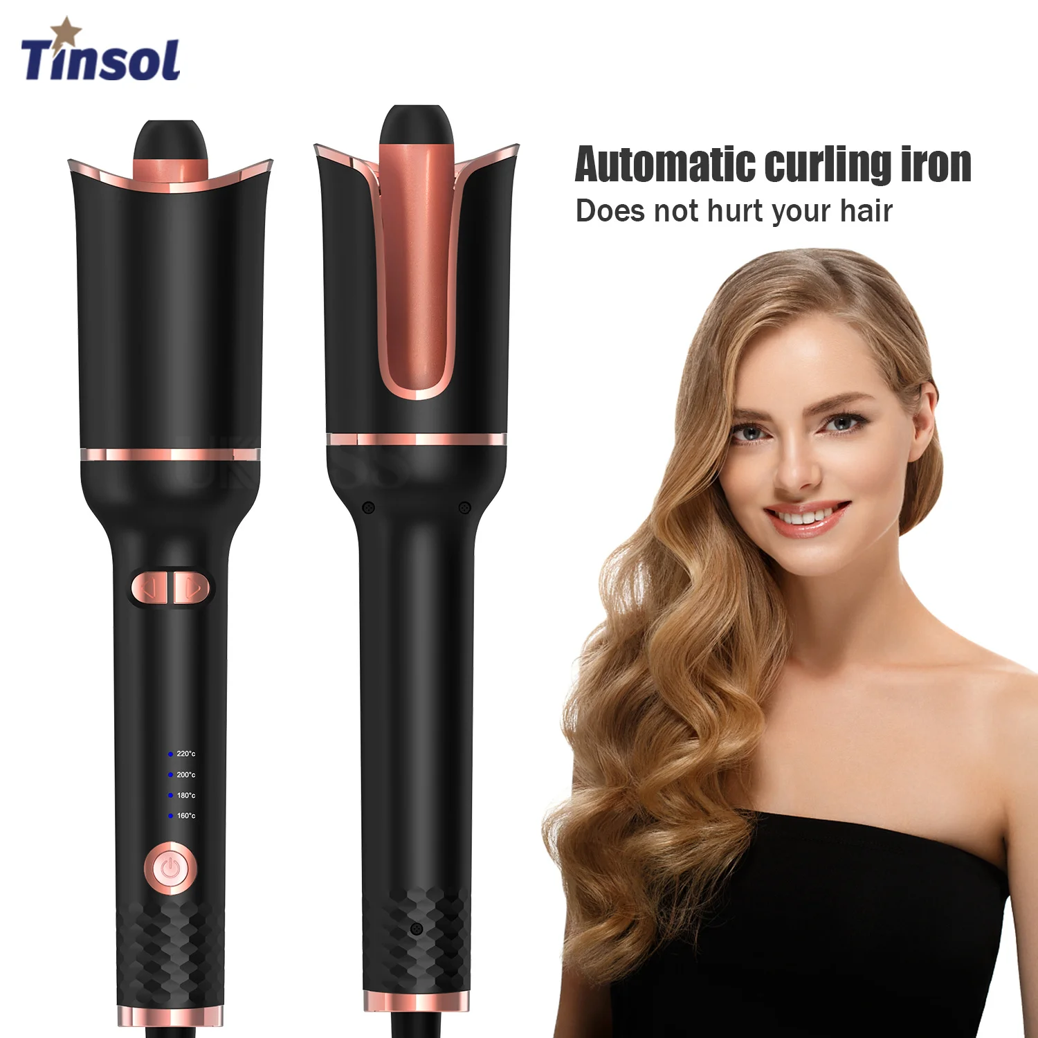 

TINSOL Professional curling irons Ceramic auto-rotating air curling irons Air spinning rod styler Curling irons Styling tools