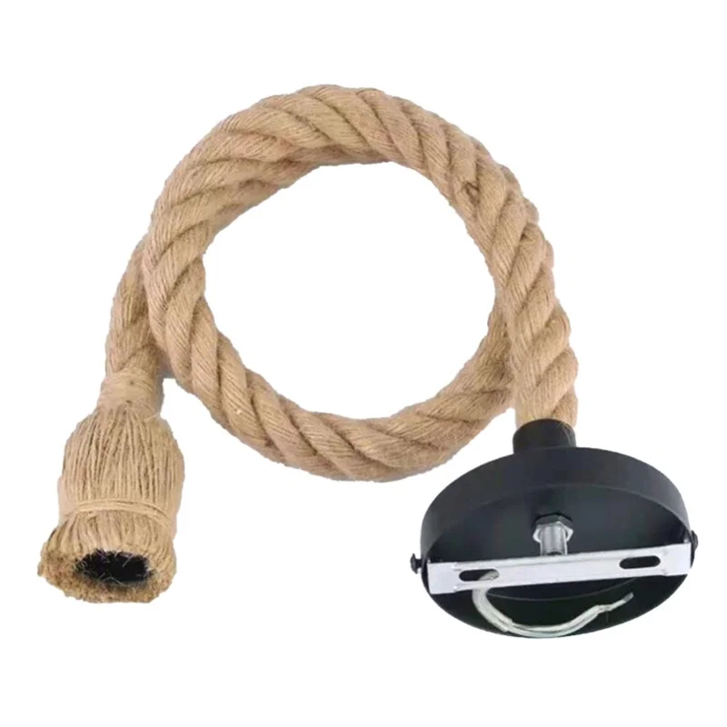 

Pendant Light Hemp Rope Retro Industrial Style Hanging Lamp Ceiling Lamp Jute Rope for Clothes Shop Coffee Shop Bar Restaurant