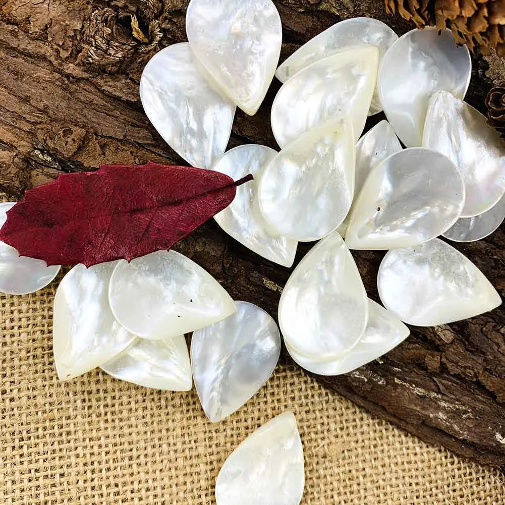 5pcs Natural Shell Water Drop Pendant MOP DIY Mother of Pearl Charms Necklace Earrings Dangle Flat Back Jewelry Making Accessory