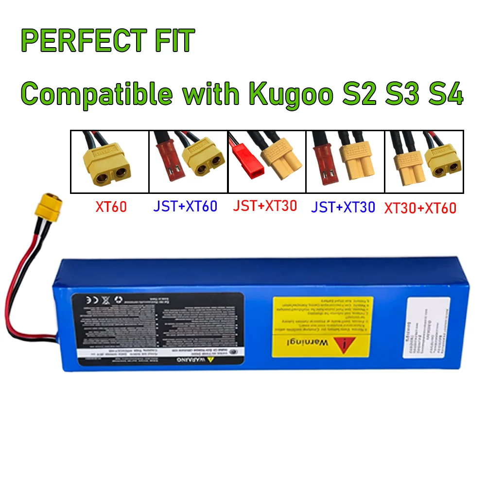 36V 7800mAh 10S3P 18650 Li-ion Battery Pack Built-in BMS High Capacity with XT60 JST Plug for 42V Electric Scooter