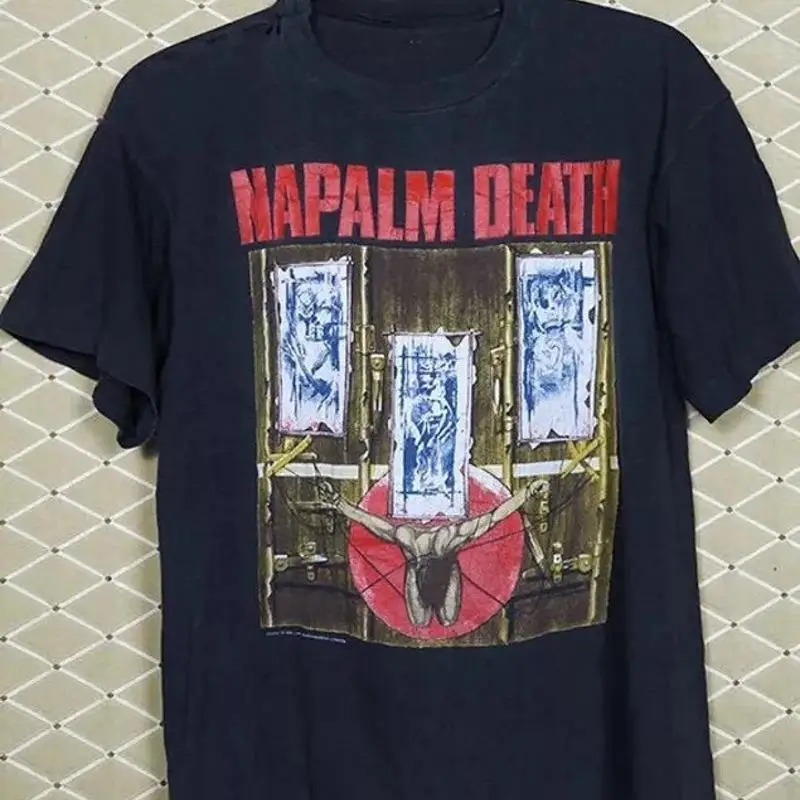 

Sale 2 Sided Napalm Death Tour Shirt Gift For Fan