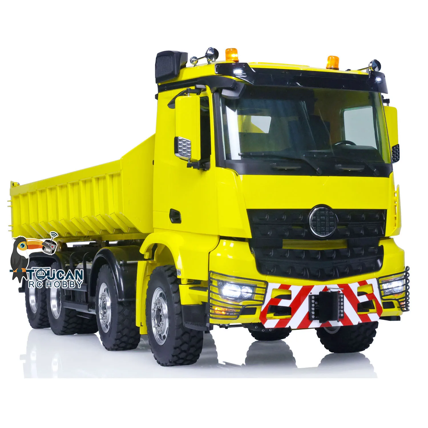 1/14 LESU ไฮดรอลิก RC Full Dumper 8x8 รถบรรทุก RTR รีโมทคอนโทรลรถรุ่น Light เสียงตะขอแบตเตอรี่ประกอบทาสี