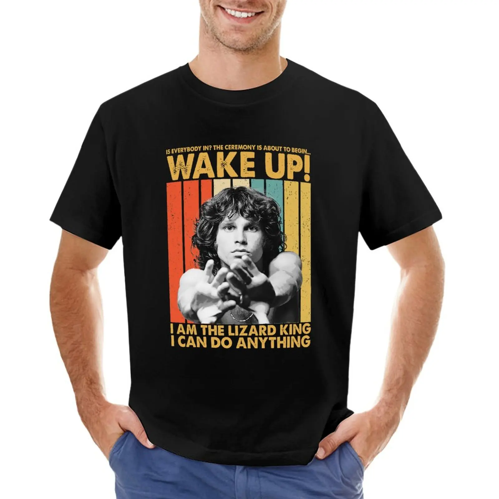 Vintage Jim Art Morrison I Am The Lizard King I Can Do Anything T-Shirt hippie clothes custom shirt mens graphic t-shirts
