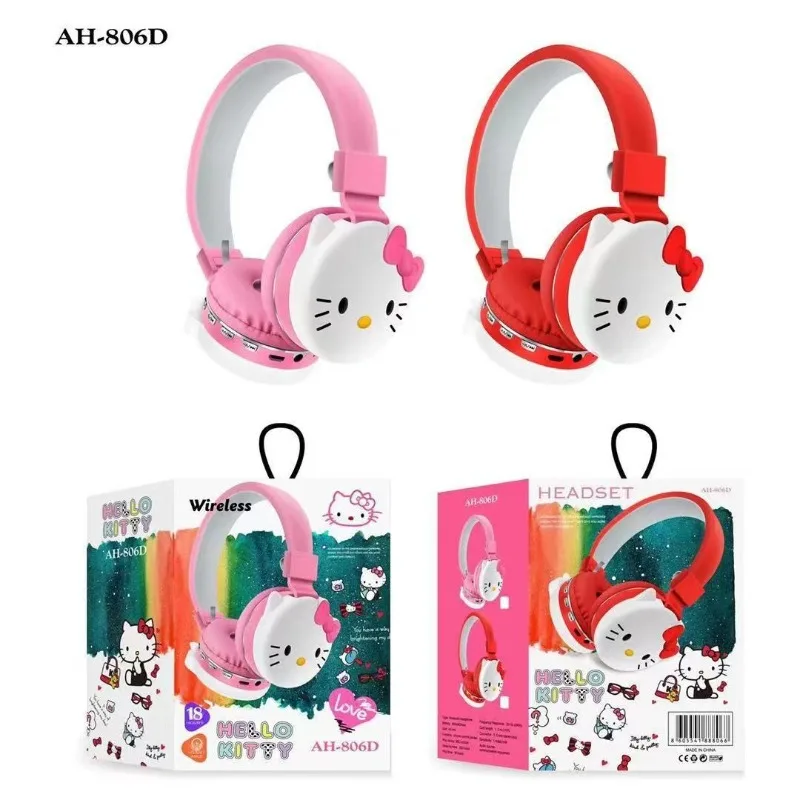 

Sanrio animation peripheral HelloKitty new head-mounted Bluetooth headset mobile phone computer music stereo headset