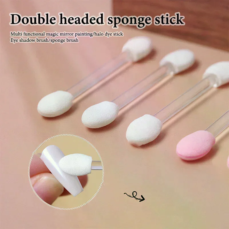 10Pcs EyeShadow Brush Applicator Professional Makeup Sponge Stick Cosmetic Brush Double-End Beauty Cosmetic Supplies