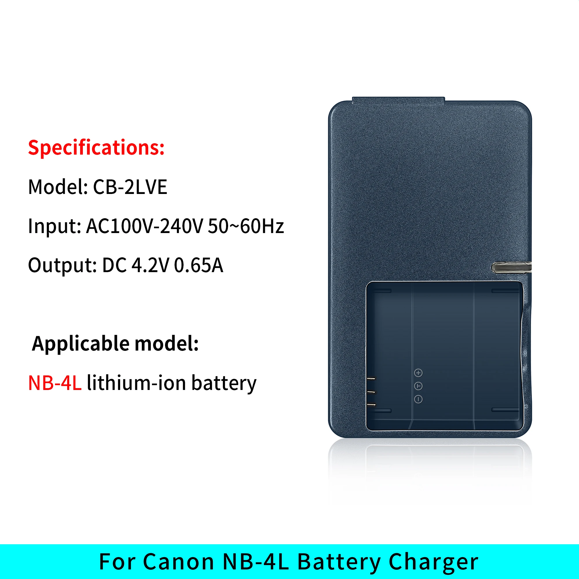 CB-2LVE CB-2LV 고속 배터리 충전기는 Canon NB-4L ELPH100 HS300 HS330 SD400 SD600 SD750 SD780에 적합합니다. SD960은 SD1000입니다.