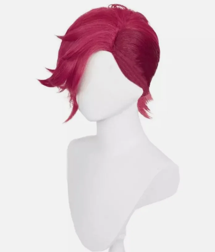 Anime Arcane Vi Rose Red Cosplay Wigs Women Short Straight Synthetic Hair